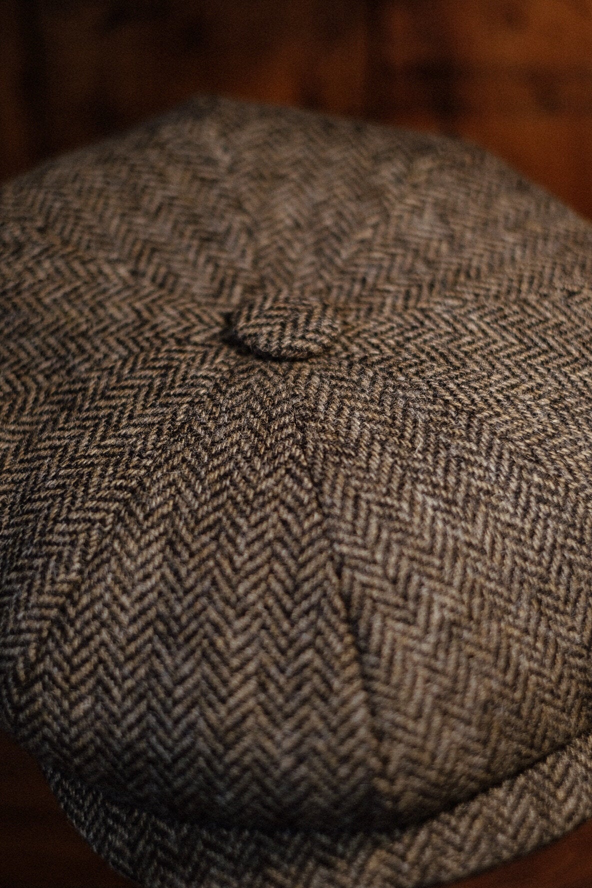 Gower Baker Boy - (Mid-Width) Light Brown Herringbone