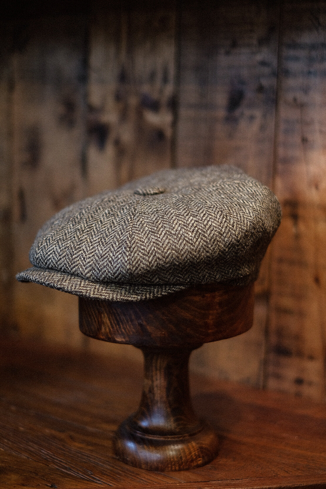 Gower Baker Boy - (Mid-Width) Light Brown Herringbone