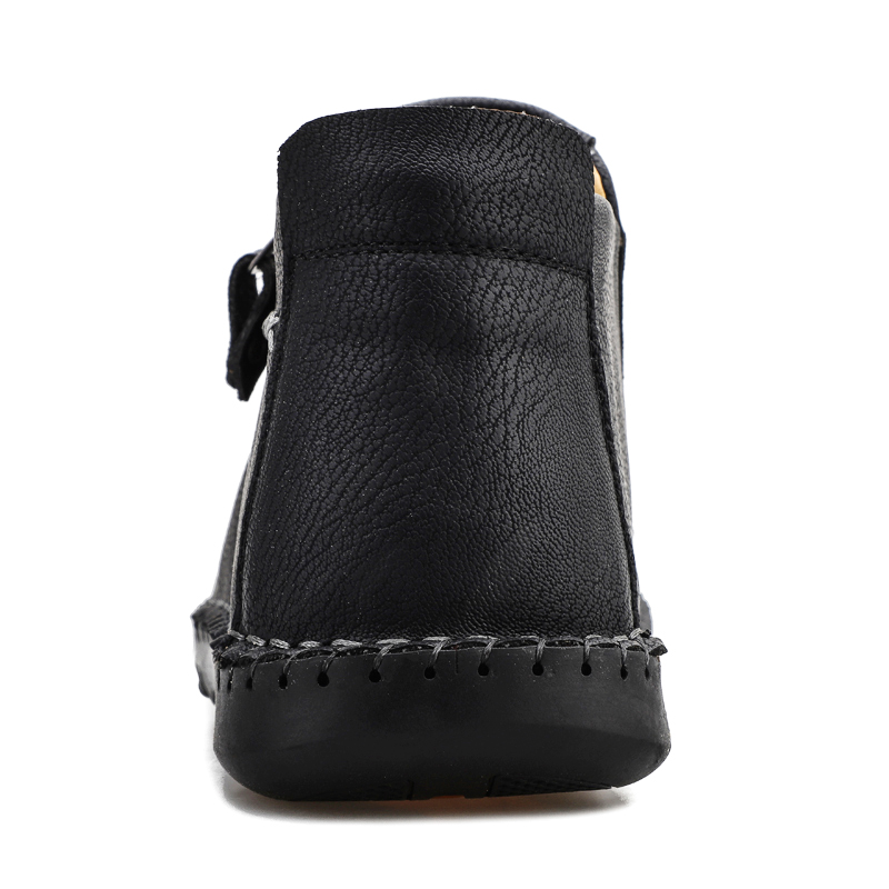 Men's Medieval Boots Leather Renaissance Outdoor Casual Fashion Zipper Slip On Orthopedic Boots