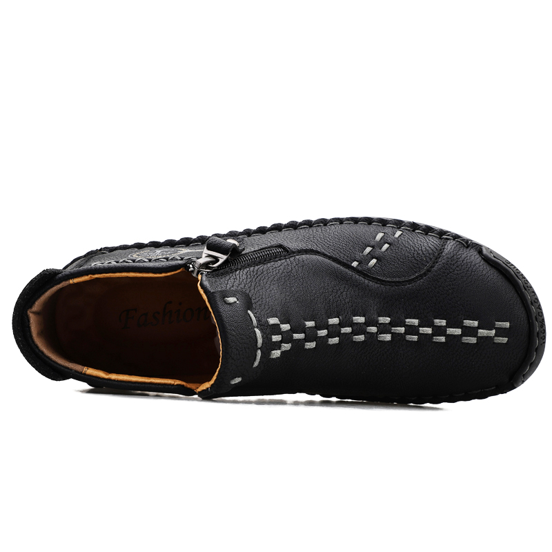 Men's Medieval Boots Leather Renaissance Outdoor Casual Fashion Zipper Slip On Orthopedic Boots