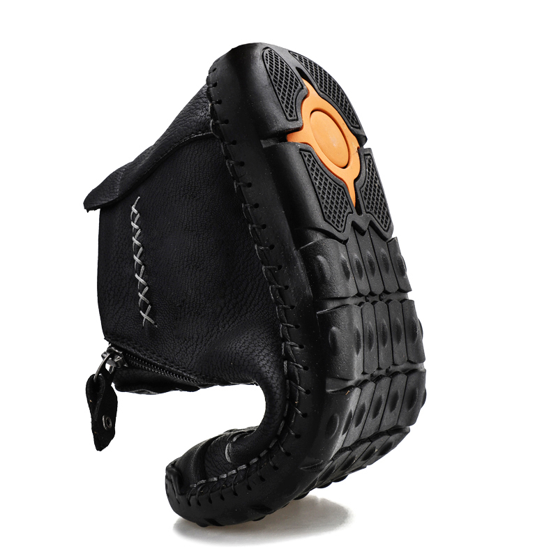 Men's Medieval Boots Leather Renaissance Outdoor Casual Fashion Zipper Slip On Orthopedic Boots