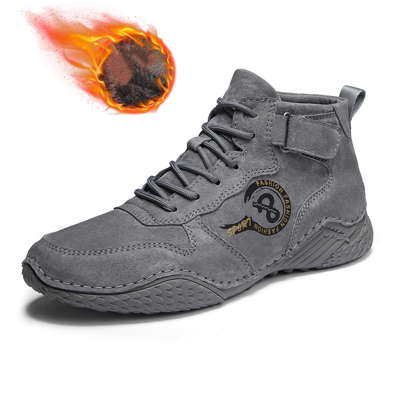 Men's Vintage Casual Outdoor Boots - Thermal Lined Work Shoes for Winter Warmth
