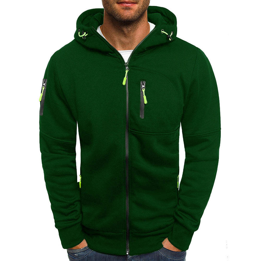 Men's Zip Up Vacation Streetwear Fleece  Hoodie Jacket
