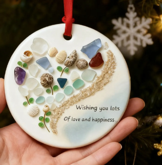 🌊Seaglass Heart Ornament