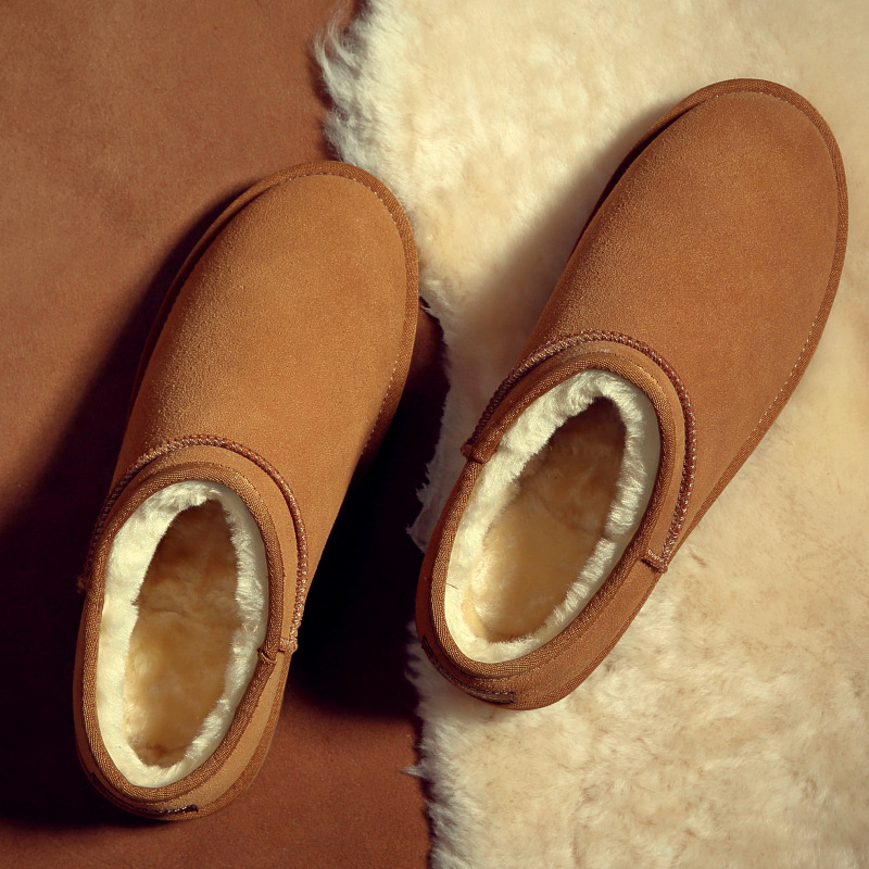 Unisex Winter Warm Plus Velvet Non-slip Waterproof Snow Boots Cotton Shoes