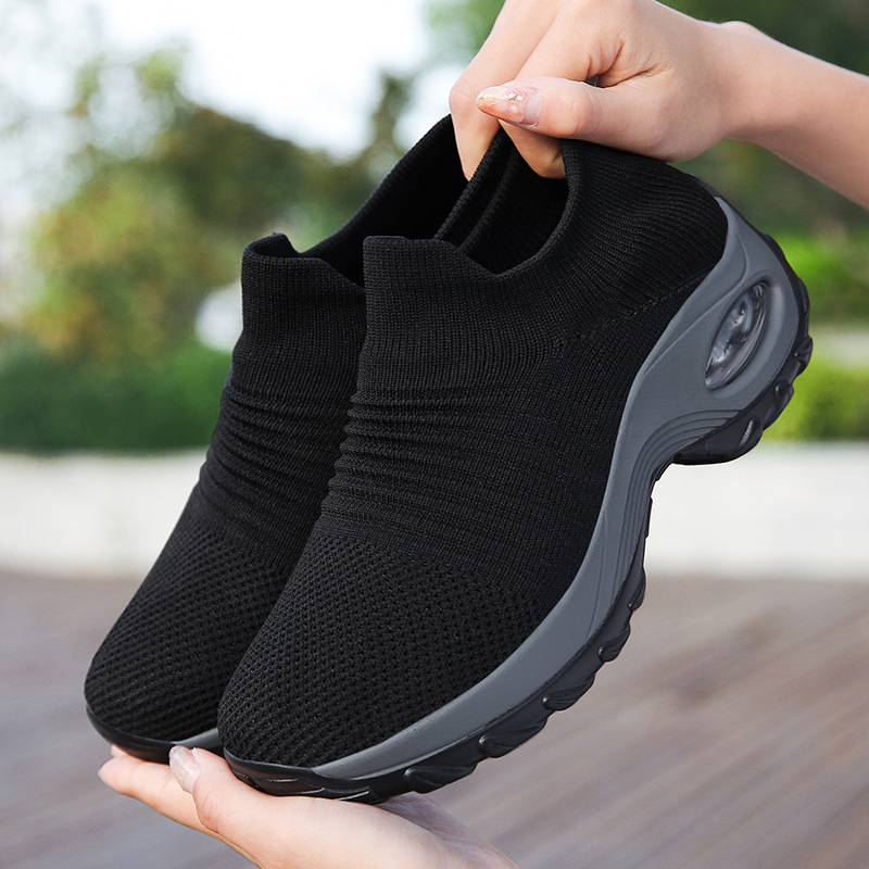 Thick-soled Elevated Slip-on Lazy Casual Breathable Sports Socks Shoes