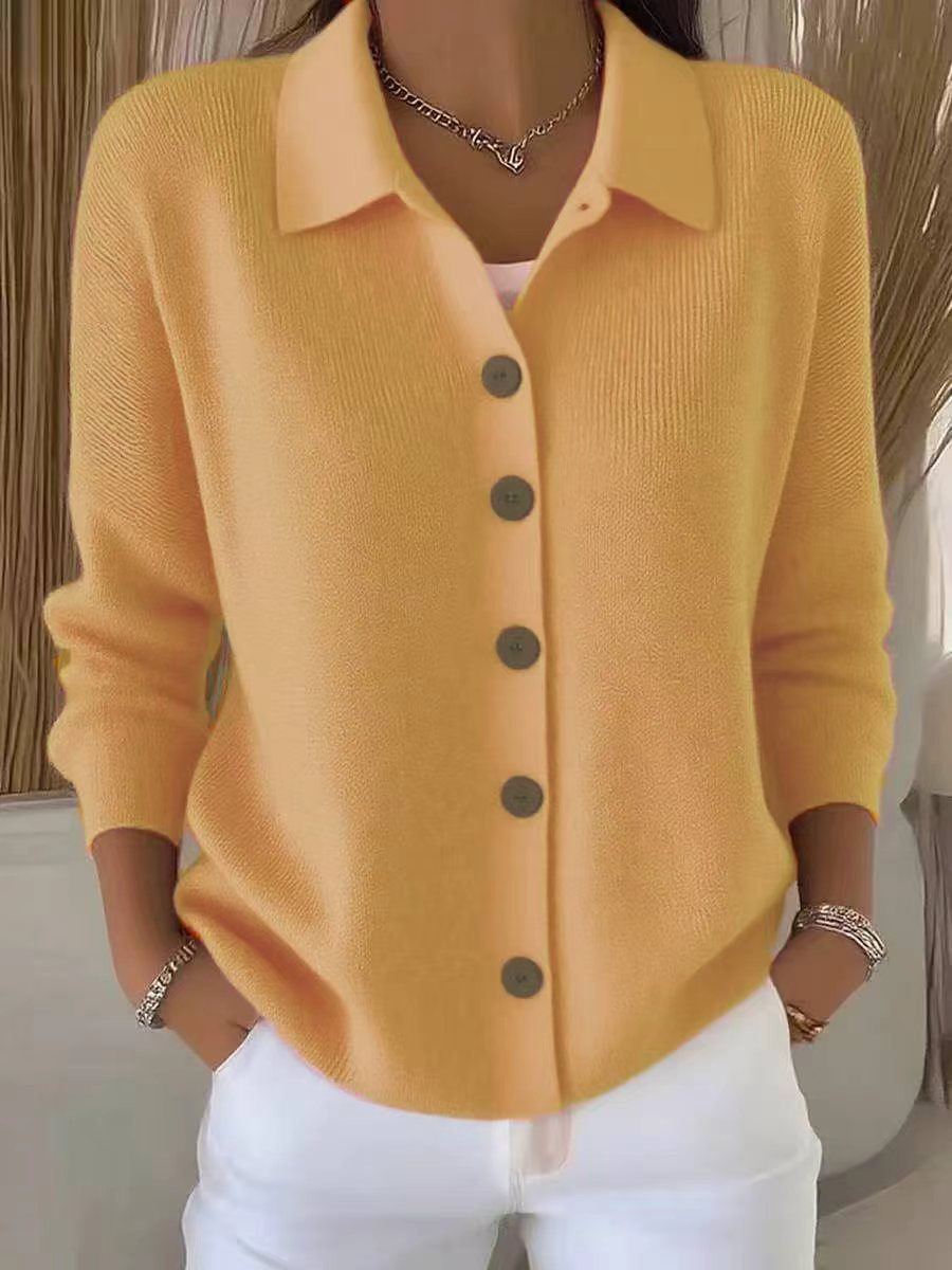 CLEARANCE SALE🔥 Women's Plain Long Sleeve Shawl Collar Casual Cardigan Outerwear