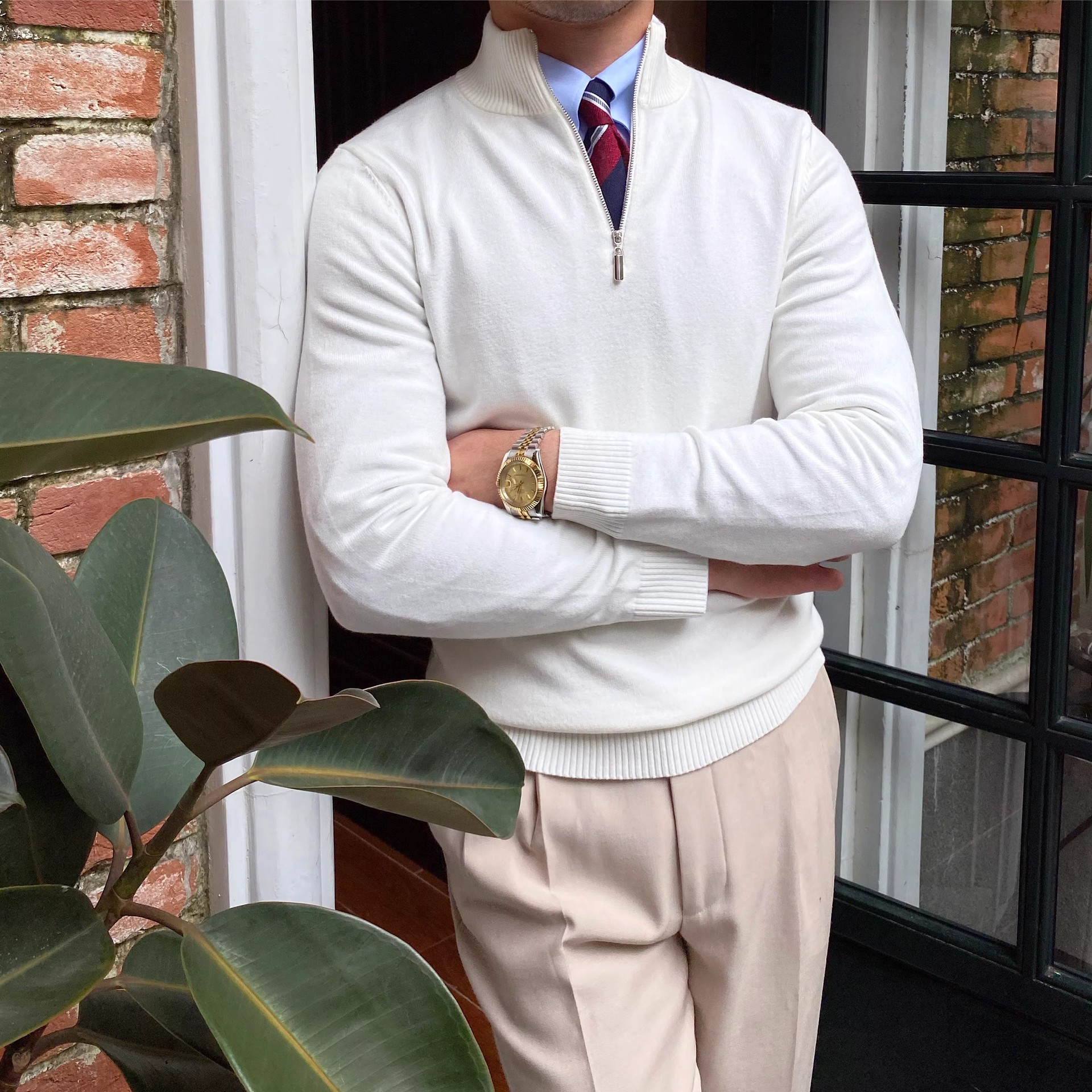 Men's Business Three-Quarter Zip Sweater