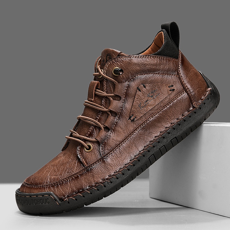 Men’s Rugged Vintage Leather Hiking Boots – Durable, Waterproof & Non-Slip Comfort