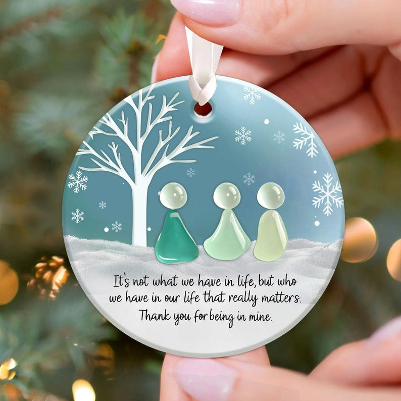 Friends We Meet Along the Way Sea Glass Ornament
