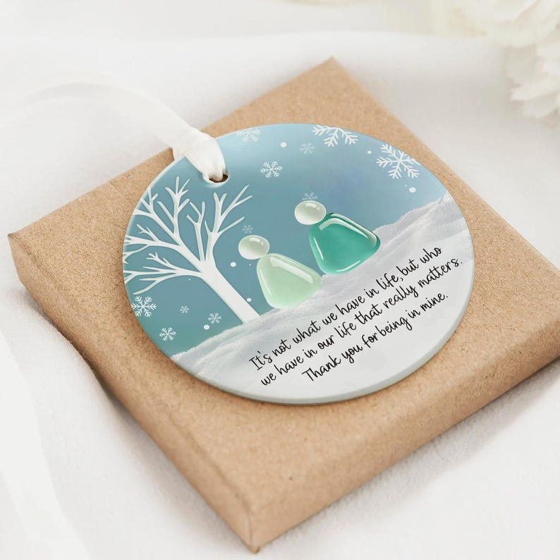 Friends We Meet Along the Way Sea Glass Ornament