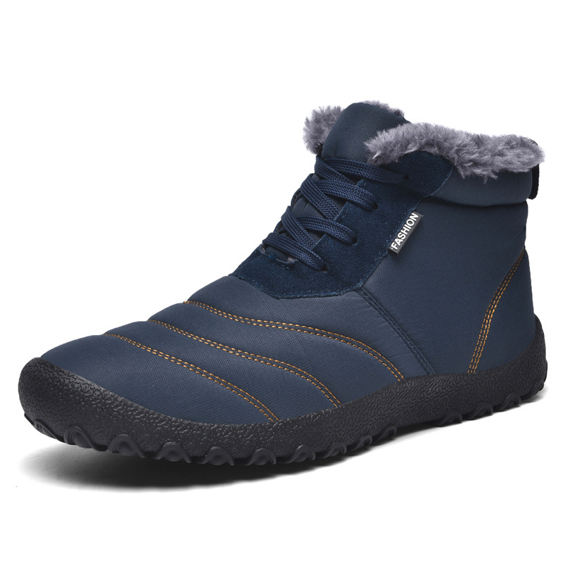 2024 New Men's Plus Size Mid-cut Warm Velvet Soft-soled Snow Boots
