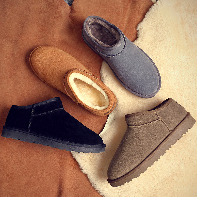 Unisex Winter Warm Plus Velvet Non-slip Waterproof Snow Boots Cotton Shoes