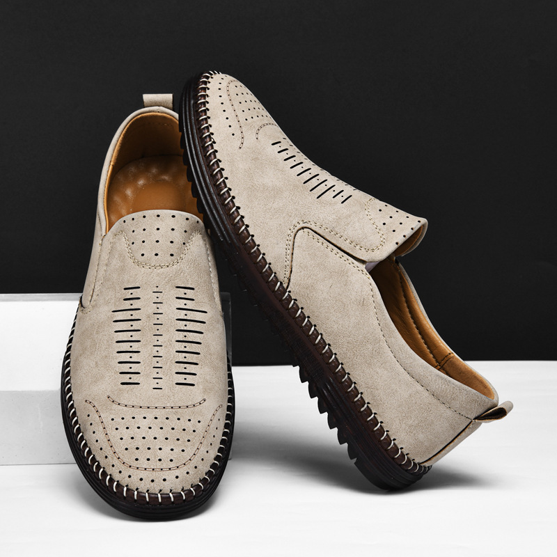 ⏰Limited Time Sale 70% OFF-Men's Slip-On Orthopedic Leather Dress Loafers – Anti-Slip, Breathable & Comfortable with Arch Support for All-Day Wear