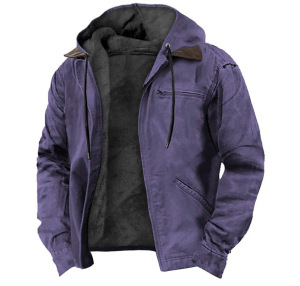 Men's Simple Fashion Hooded Street Retro Jacket