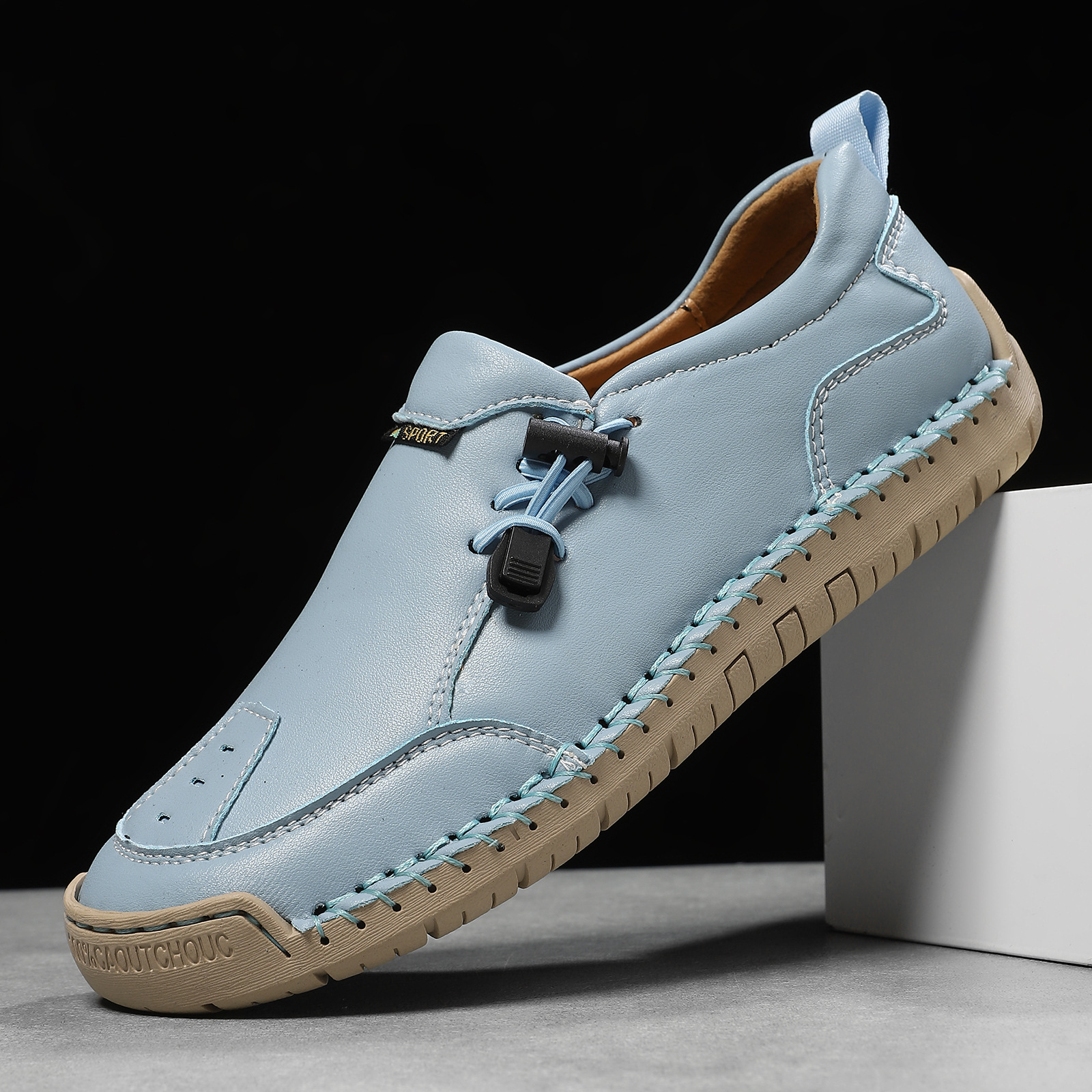 Cross-Border Men'S Leather Shoes, Outdoor Handmade Men'S Shoes, Fashionable And Versatile Lazy Shoes, Loaf Casual Large Size Men'S Leather Shoes