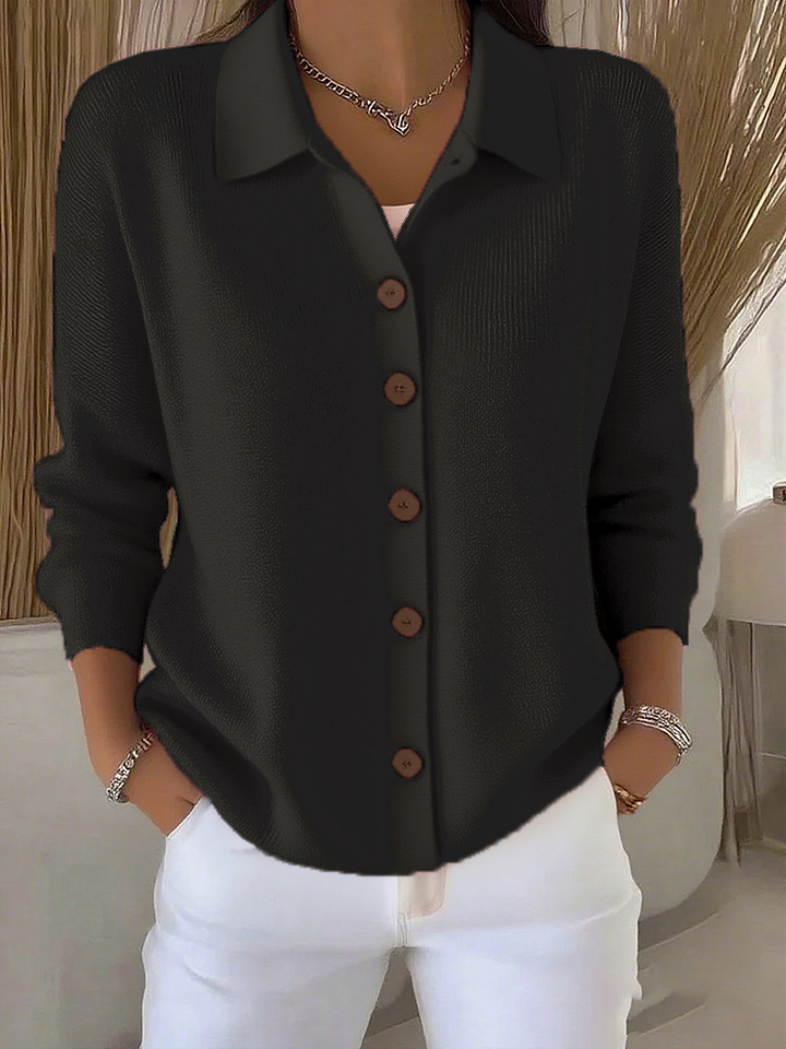 CLEARANCE SALE🔥 Women's Plain Long Sleeve Shawl Collar Casual Cardigan Outerwear