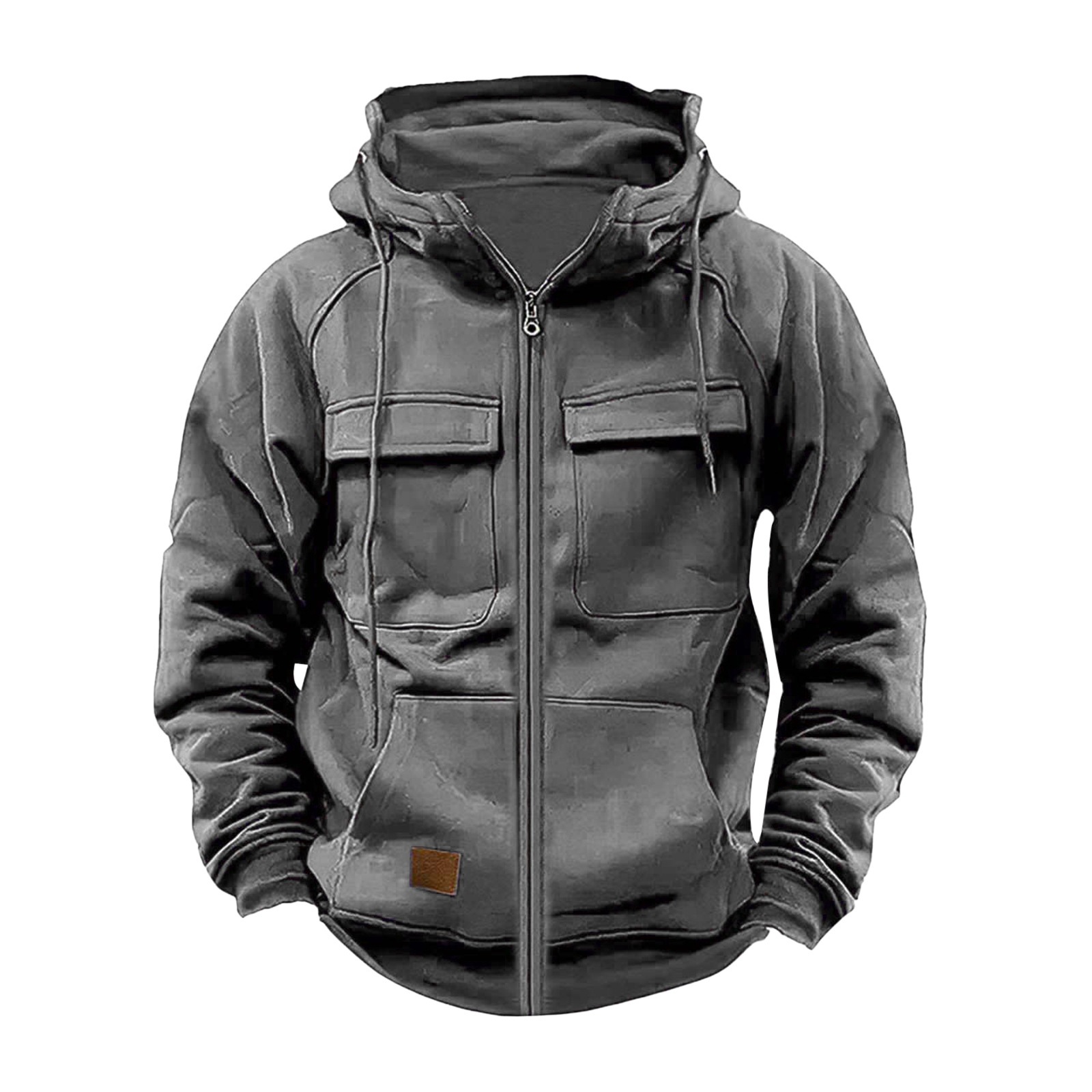 Last Day 70% Off - Men's Loose Fit Zippered Multi-Pocket Hooded Sweats