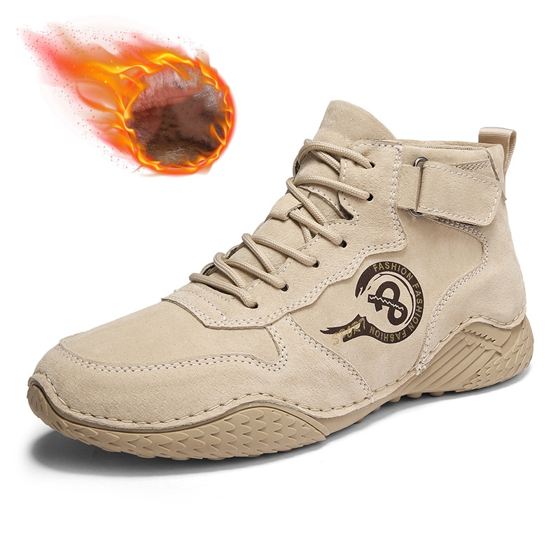 Men's Vintage Casual Outdoor Boots - Thermal Lined Work Shoes for Winter Warmth