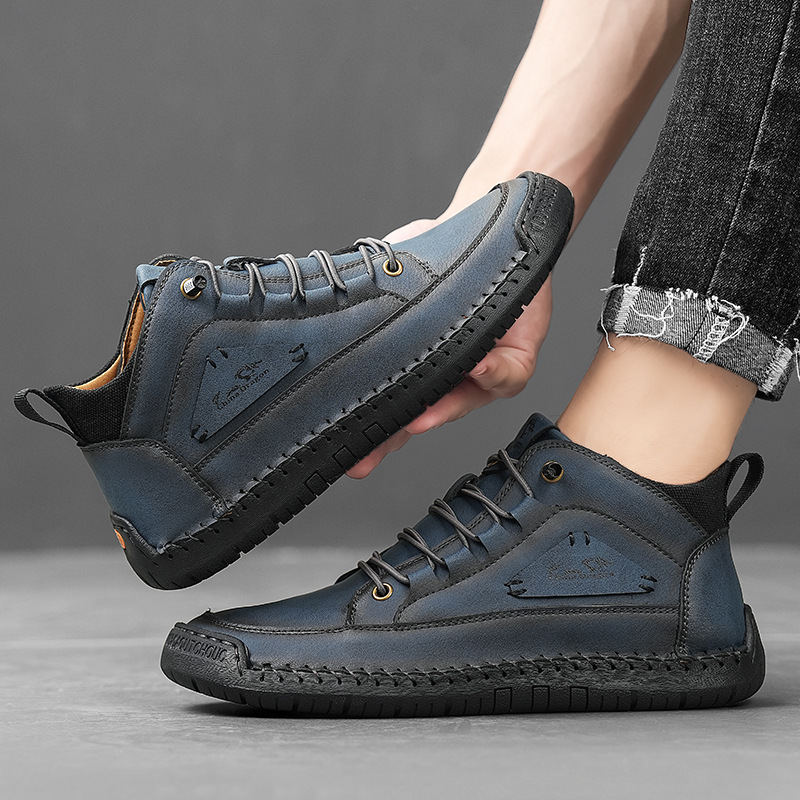 Men’s Rugged Vintage Leather Hiking Boots – Durable, Waterproof & Non-Slip Comfort