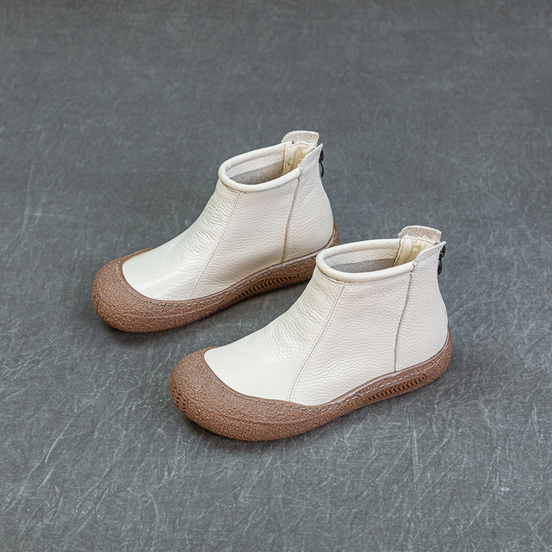 🌸🎉 Trendy Must-Have! Only a Few Left! ✨🥿💫Women's Everyday Comfort Non-Slip Arch Support Leather Back Zipper Boots