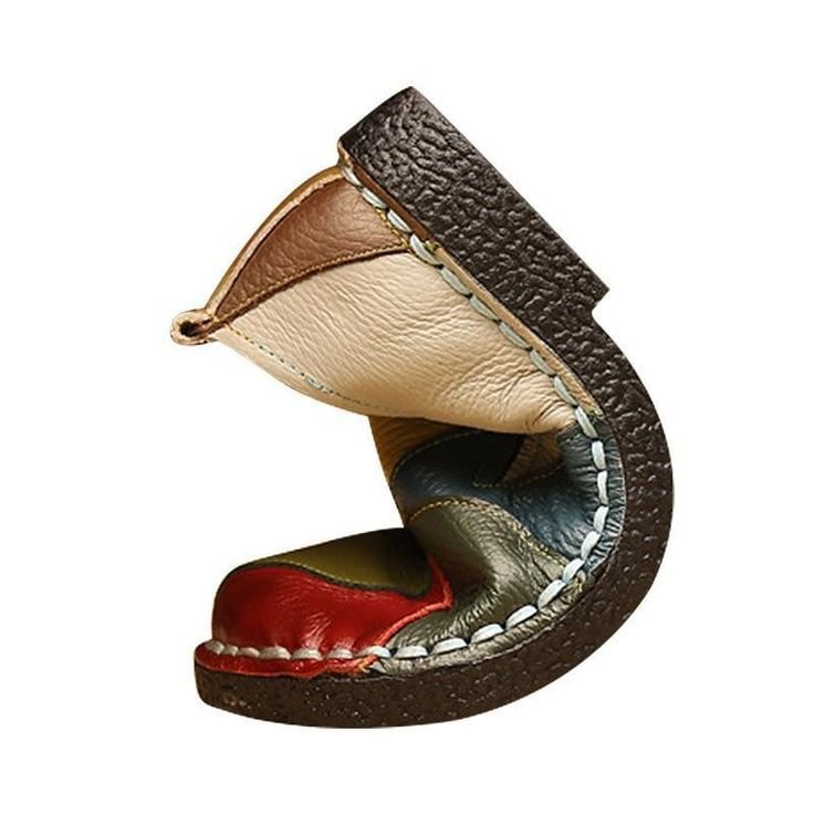 Top layer cowhide -Premium Colorblock Slip-On Work Loafers