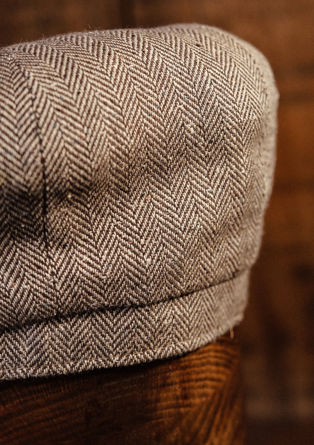 Ridgmount Baker Boy - (Narrow Width) Sand Herringbone Pure Silk