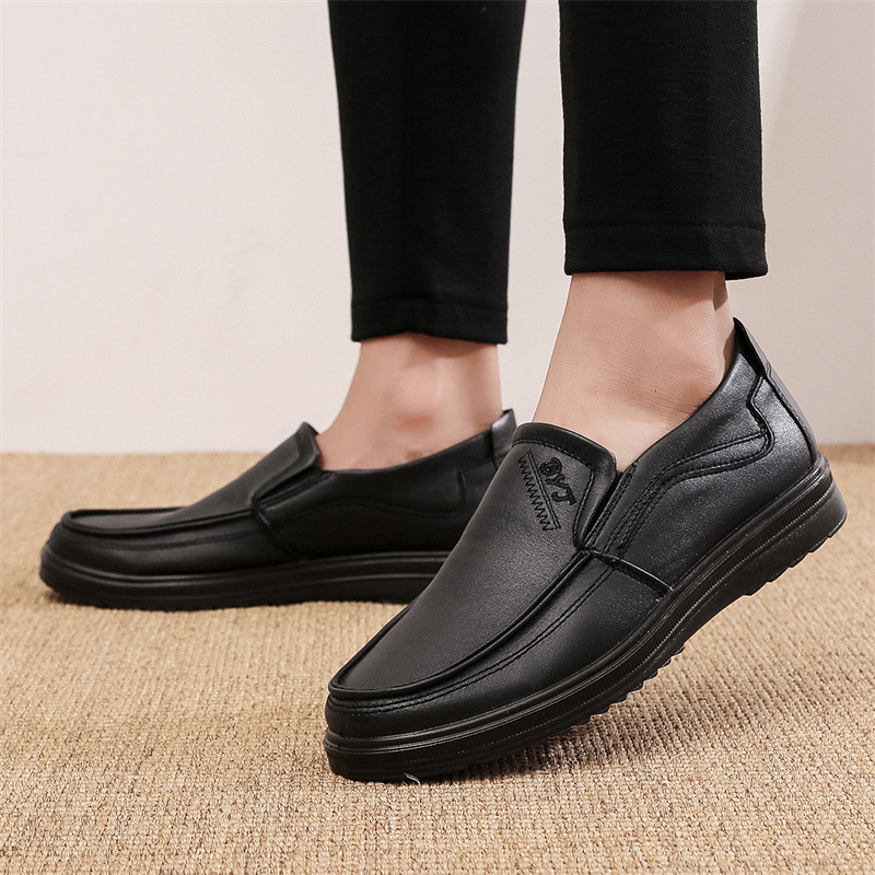 Men's Faux Leather Wide Feet Casual Slip-On Loafers