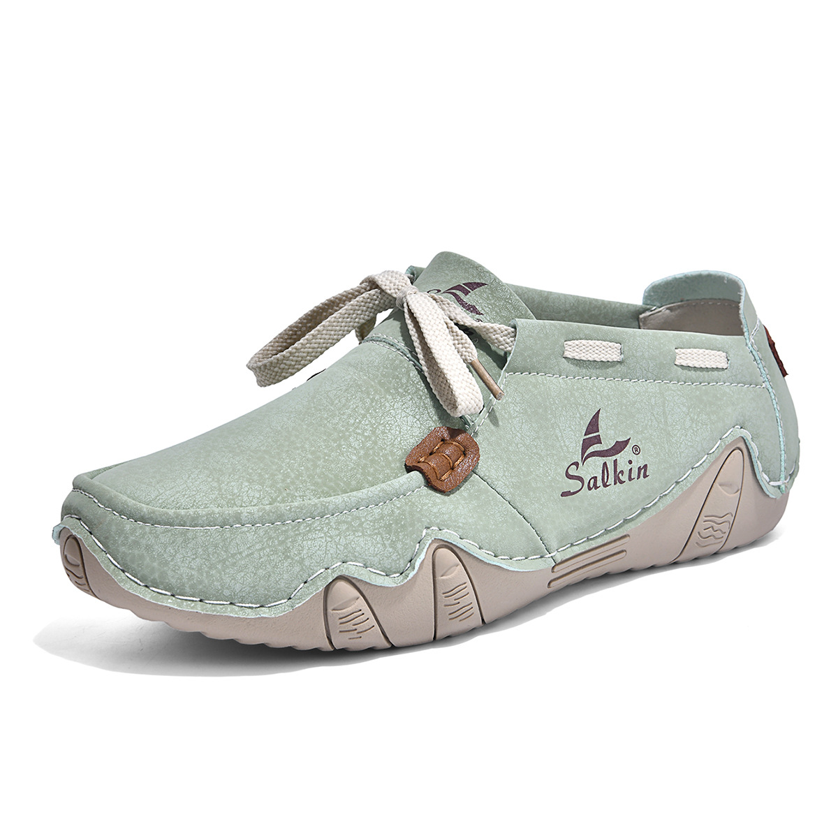 Men's Outdoor Casual Leather Shoes – Wide Toe Box & Cushioned Shock-Absorbing Sole – Designed for All-Day Comfort