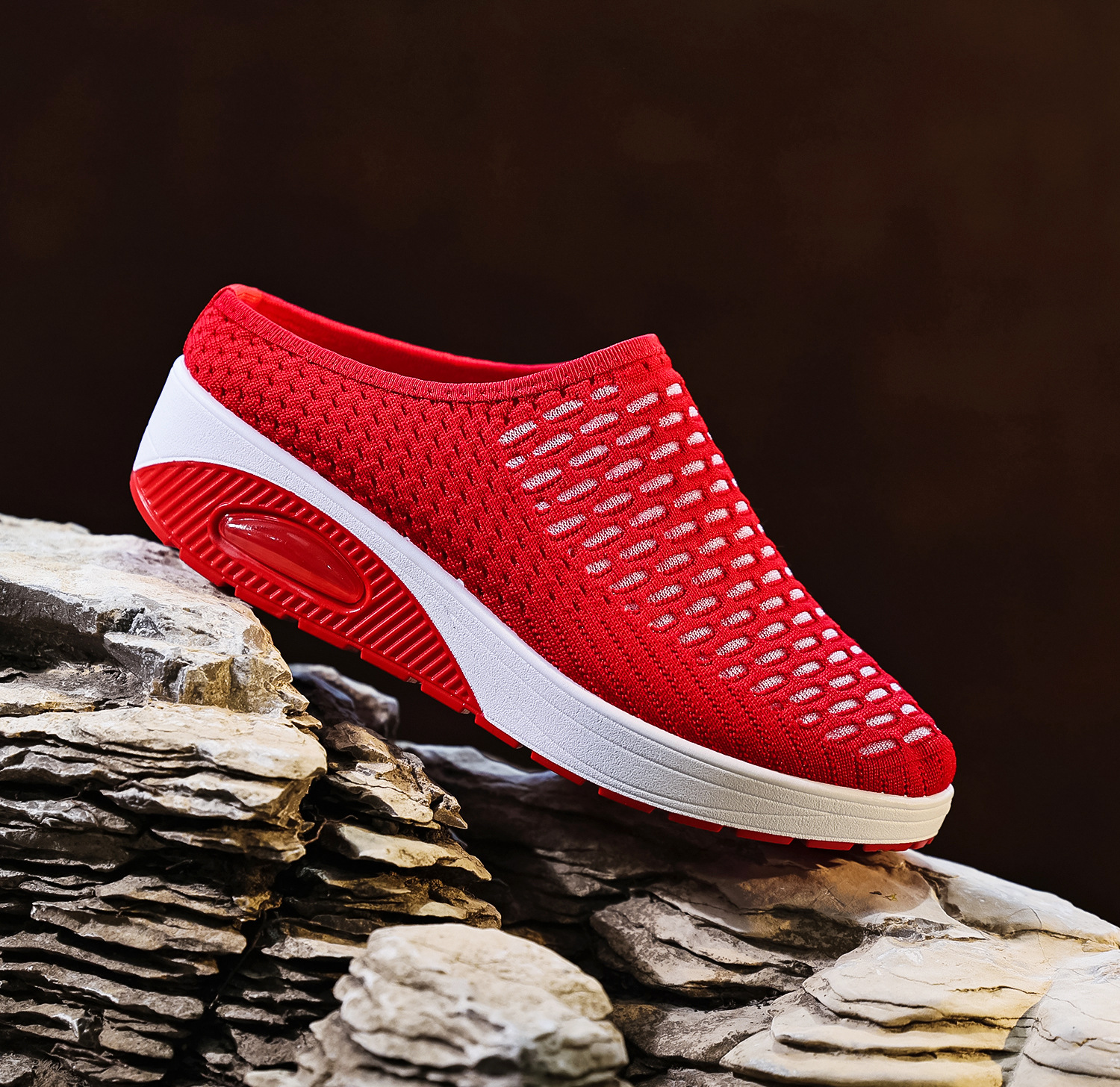New Arrival✨Women's Air Cushioned Sole Slip-on Orthopedic Mesh Walking Slippers
