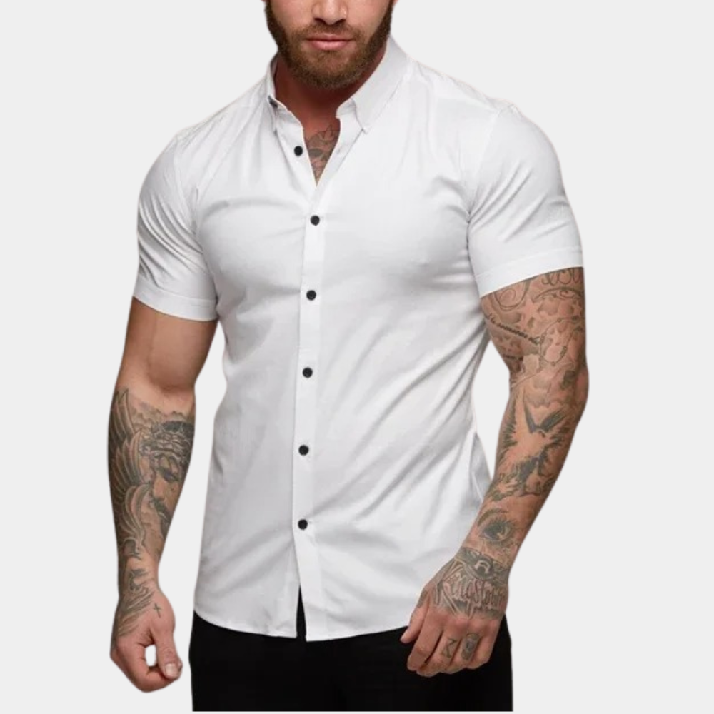 Stylish Short Sleeve Men's Shirt  Comfortable Casual T-Shirt for Everyday Wear