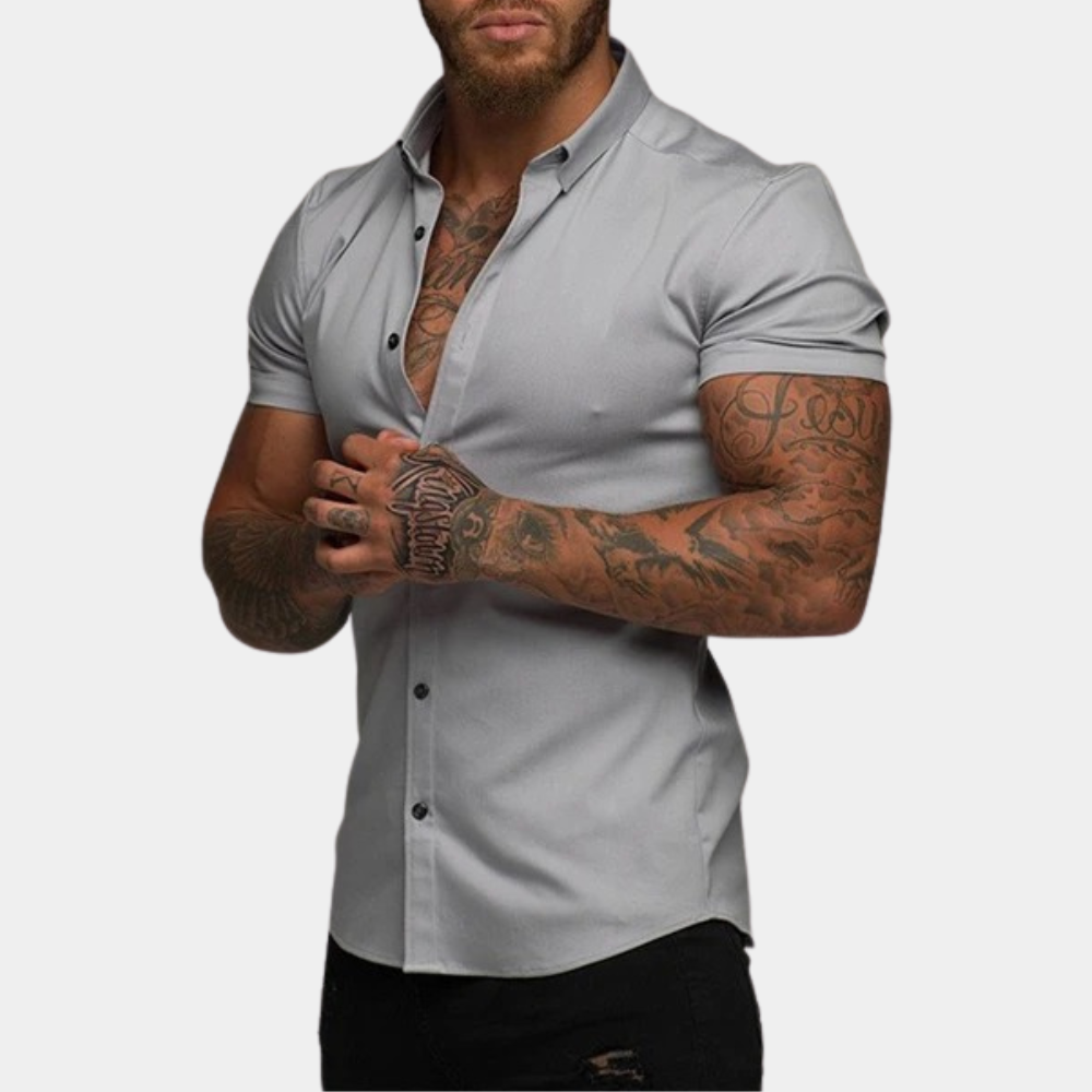 Stylish Short Sleeve Men's Shirt  Comfortable Casual T-Shirt for Everyday Wear