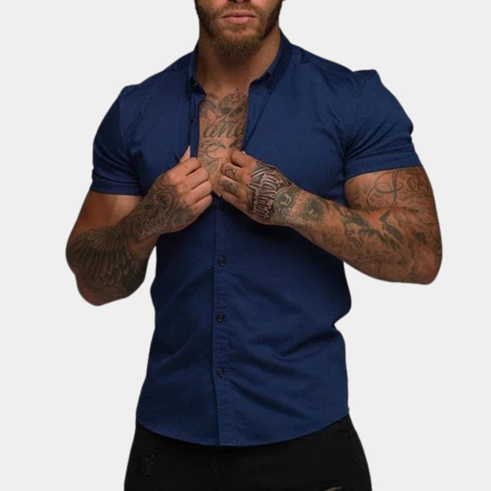 Stylish Short Sleeve Men's Shirt  Comfortable Casual T-Shirt for Everyday Wear