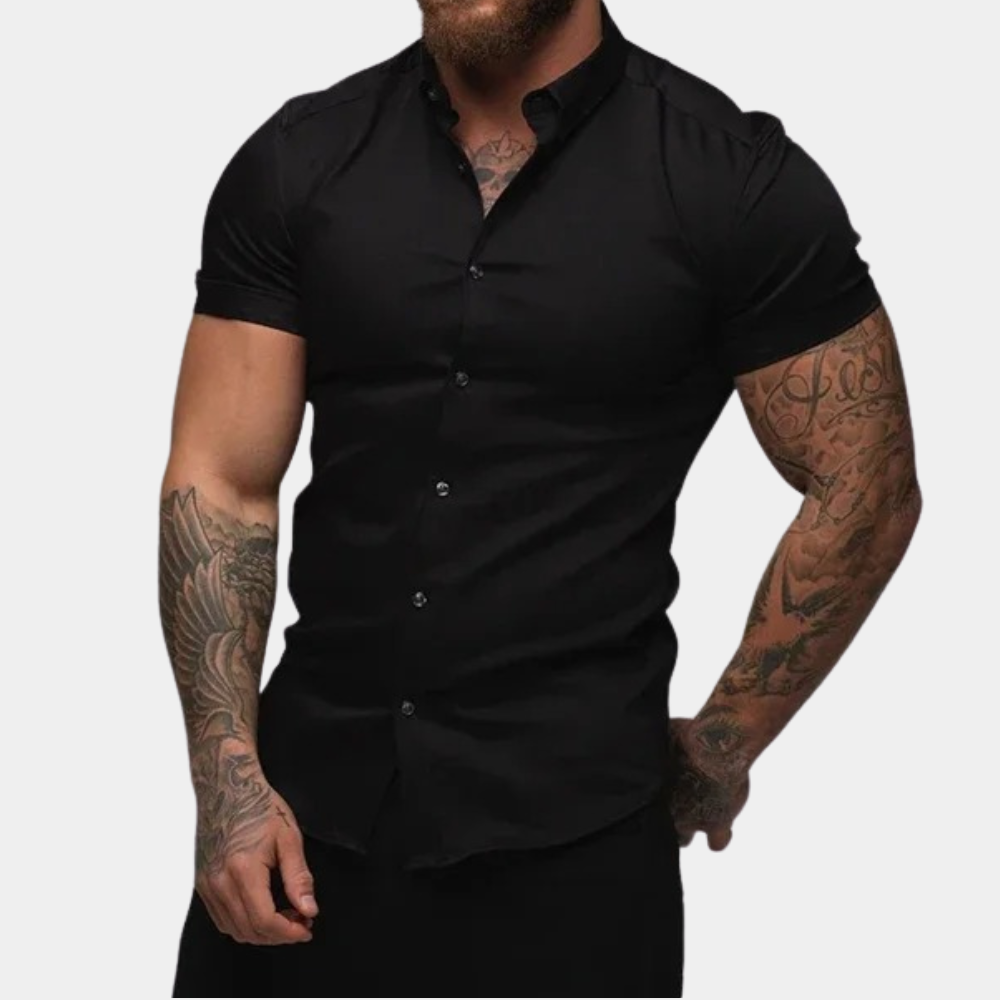 Stylish Short Sleeve Men's Shirt  Comfortable Casual T-Shirt for Everyday Wear