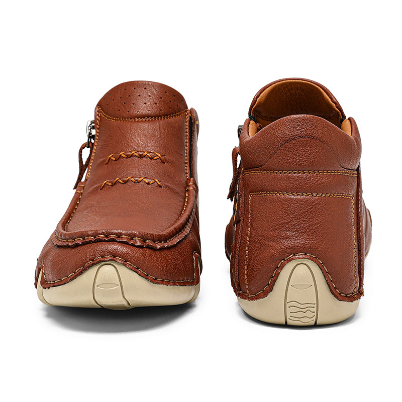 Men’s Retro Handmade Leather Driving Boots Built for Comfort