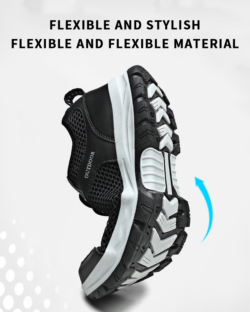 MEN'S OUTDOOR MOUNTAINEERING LEATHER AND MESH NON-SLIP SHOES