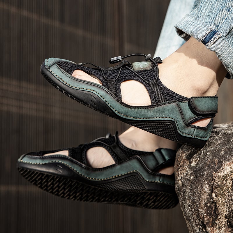 Men's Genuine Leather Non-slip Sandals - Perfect for Outdoor Walking and Hiking in Spring and Summer!
