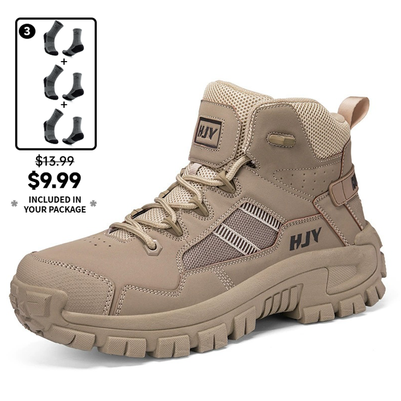 (⏰Limited Time Sale 70% OFF) Men's Anti-slip Anti-puncture Anti-smash Waterproof Comfort Orthopedic Arch Support Wide Toe Ankle Support Combat Boots Work Boots