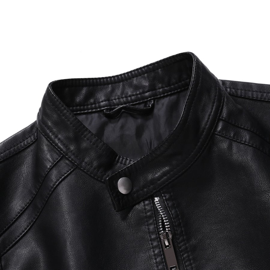 Men's PU leather Motorcycle Jacket Casual Coat