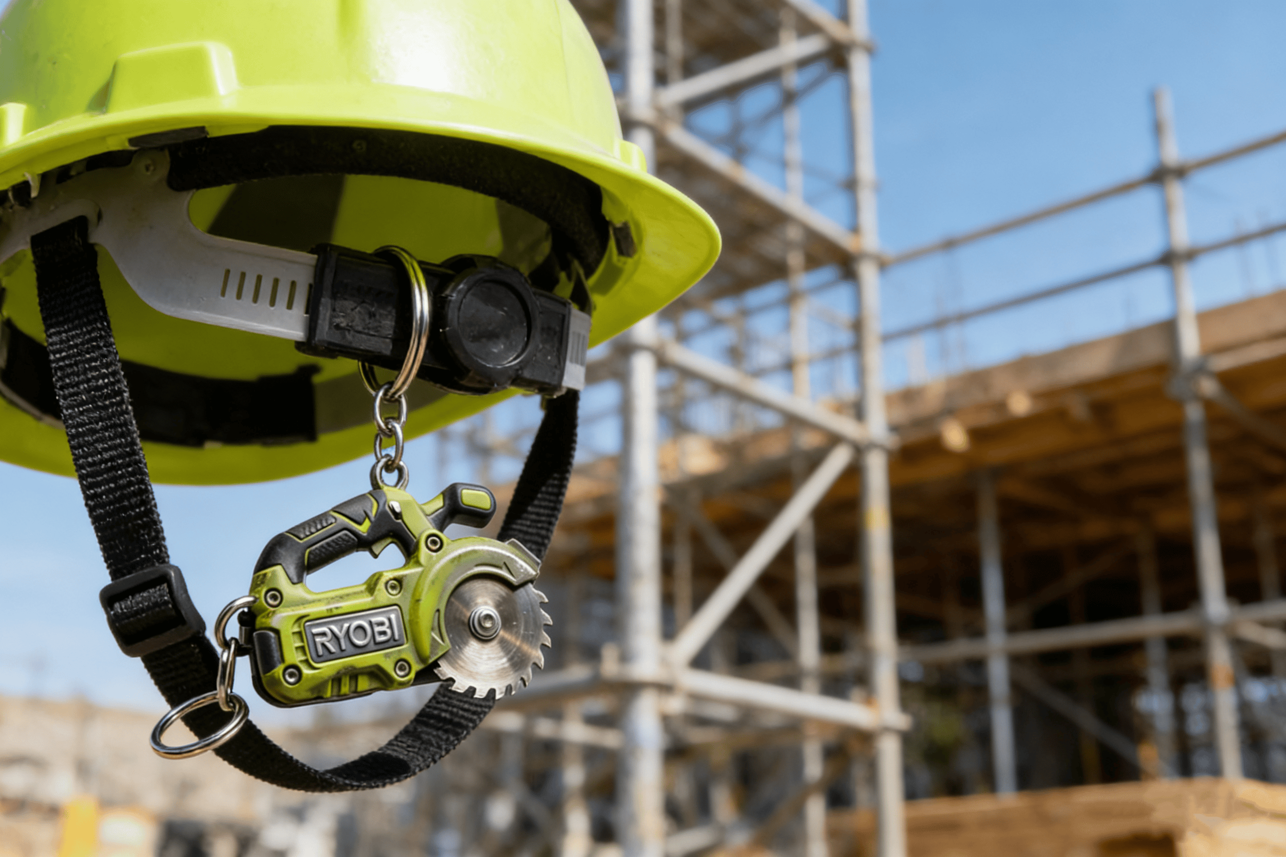 2-in-1 Ryobi-Inspired Mini Saw Keychain: Real Micro Cutting Tool + Tool Enthusiast Collectible