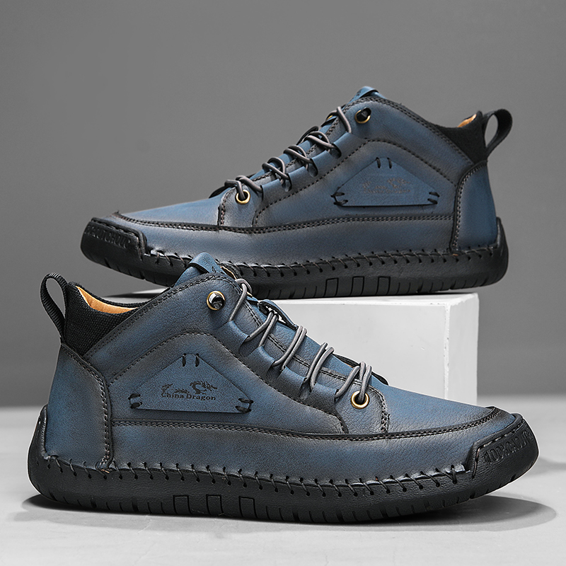 Men’s Rugged Vintage Leather Hiking Boots – Durable, Waterproof & Non-Slip Comfort