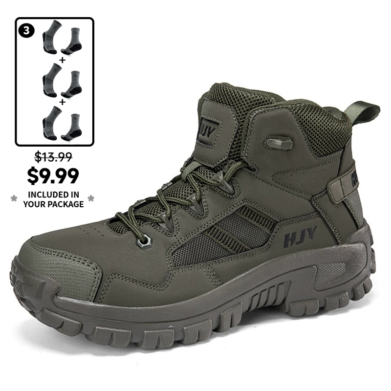 (⏰Limited Time Sale 70% OFF) Men's Anti-slip Anti-puncture Anti-smash Waterproof Comfort Orthopedic Arch Support Wide Toe Ankle Support Combat Boots Work Boots