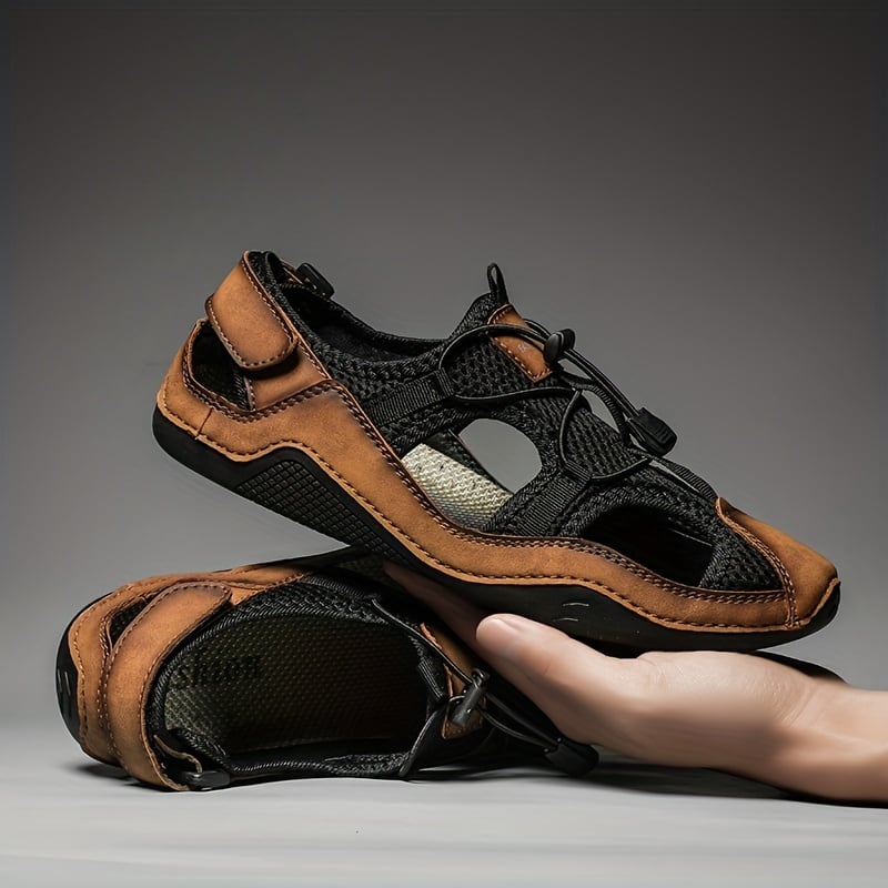 Men's Genuine Leather Non-slip Sandals - Perfect for Outdoor Walking and Hiking in Spring and Summer!