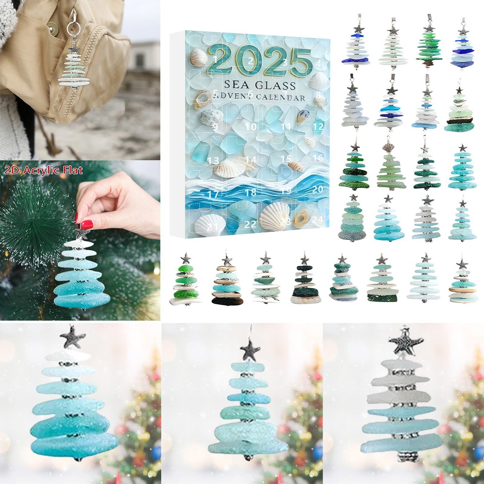 🌊Sea Glass Christmas Tree Advent Calendar | A surprise behind each door😲🎁