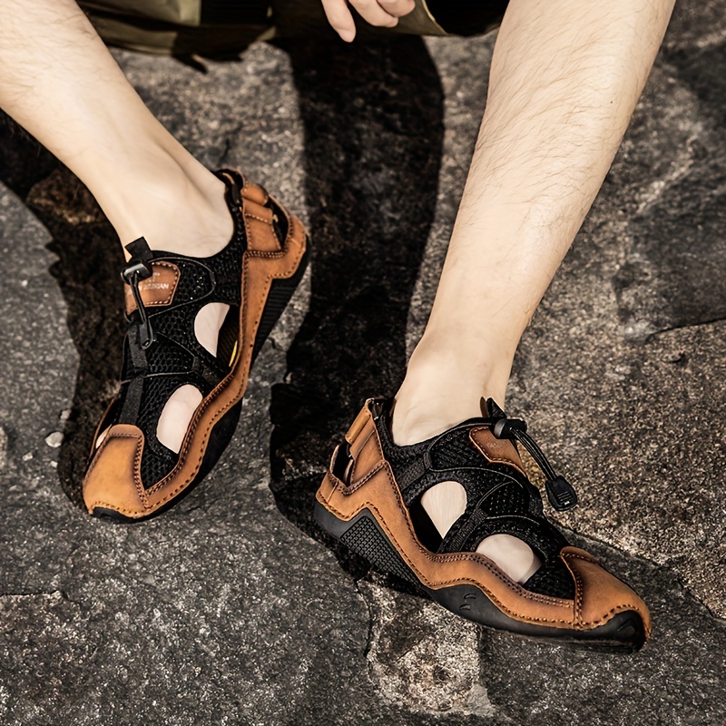 Men's Genuine Leather Non-slip Sandals - Perfect for Outdoor Walking and Hiking in Spring and Summer!