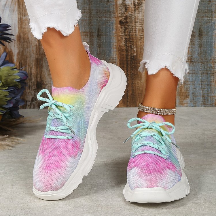 🔥HOT SALE - Flower Print Lace-up Breathable Orthopedic Sneakers