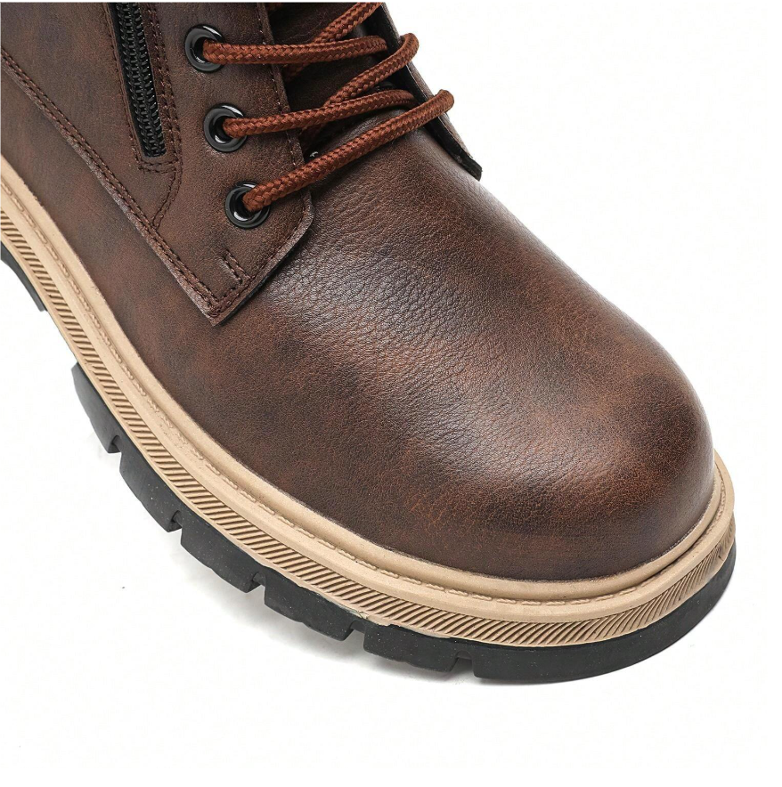 (⏰Limited Time Sale 70% OFF)Men's Steel Toe Boots - Waterproof, Slip-resistant, Puncture-resistant, Scratch-proof and Smash-proof; Orthopedic Arch Support Ankle Support Wide Toe - Ideal for Hiking, Ranch Construction and Warehouses