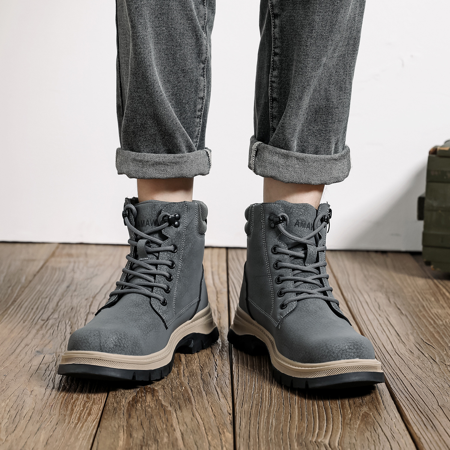 (⏰Limited Time Sale 70% OFF)Men's Steel Toe Boots - Waterproof, Slip-resistant, Puncture-resistant, Scratch-proof and Smash-proof; Orthopedic Arch Support Ankle Support Wide Toe - Ideal for Hiking, Ranch Construction and Warehouses