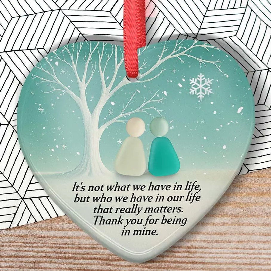 🌊Heart Sea Glass Friendship BFF Ornament