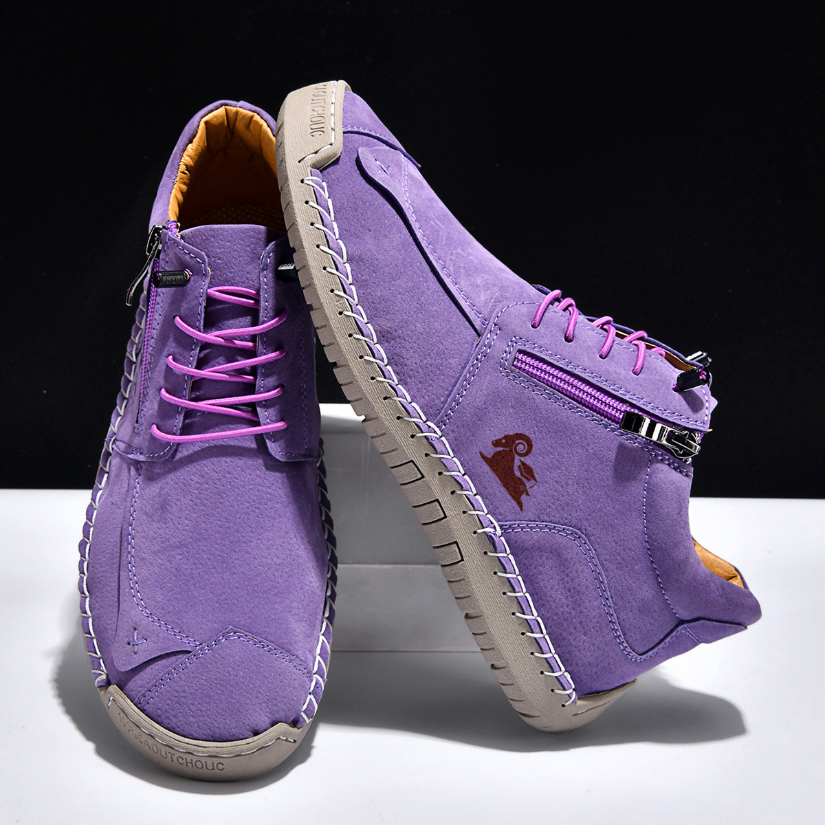 Women's Orthopedic Casual Leather Boots - Arch Support, Waterproof, Pressure Relief for Everyday & Travel